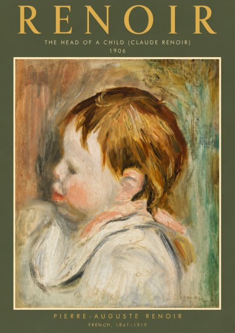 Renoir The Head of a Child (Claude Renoir) No4 - Juliste