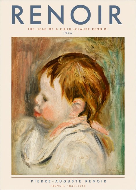 Renoir The Head of a Child (Claude Renoir) No5 - Juliste