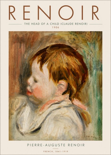 Renoir The Head of a Child (Claude Renoir) No6 - Juliste