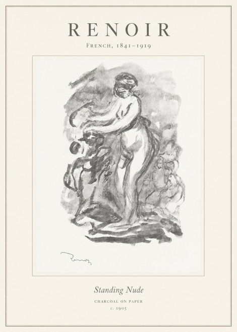 Renoir Standing Nude No1 - Juliste