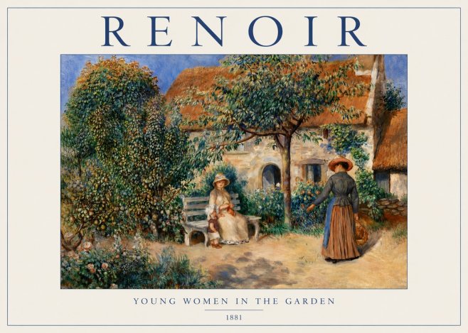 Renoir Young Women in the Garden II No5 - Juliste