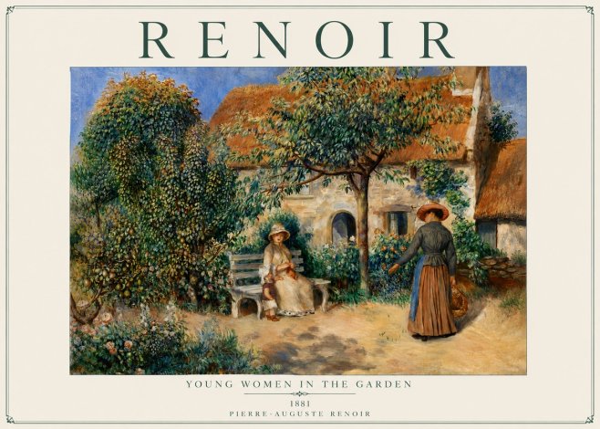 Renoir Young Women in the Garden II No6 - Juliste