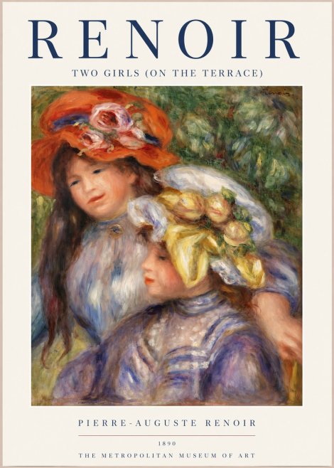 Renoir Two Girls (on the Terrace) No1 - Juliste