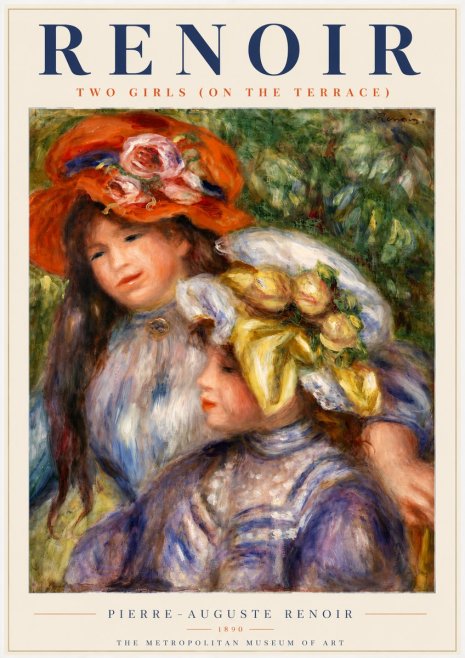 Renoir Two Girls (on the Terrace) No4 - Juliste