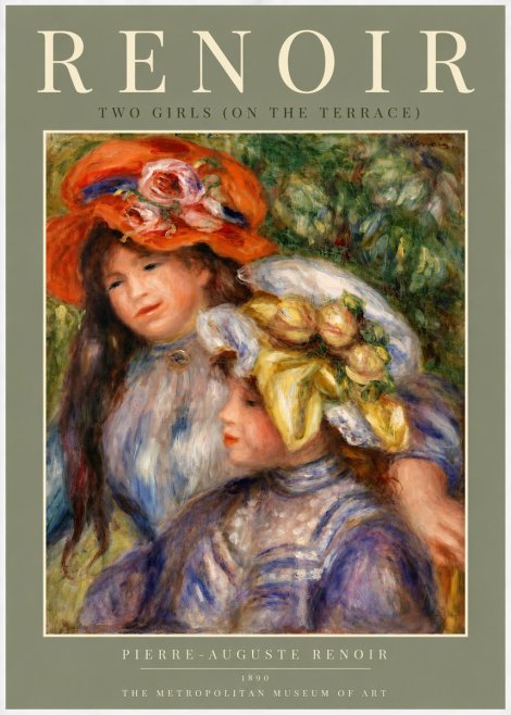 Renoir Two Girls (on the Terrace) No5 - Juliste