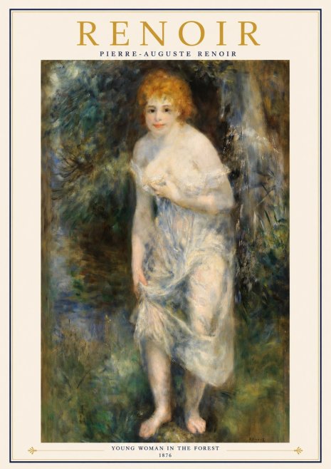 Renoir Young Woman in the Forest No2 - Juliste