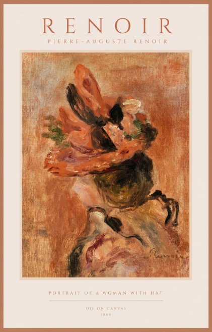 Renoir Portrait of a Woman with Hat No1 - Juliste