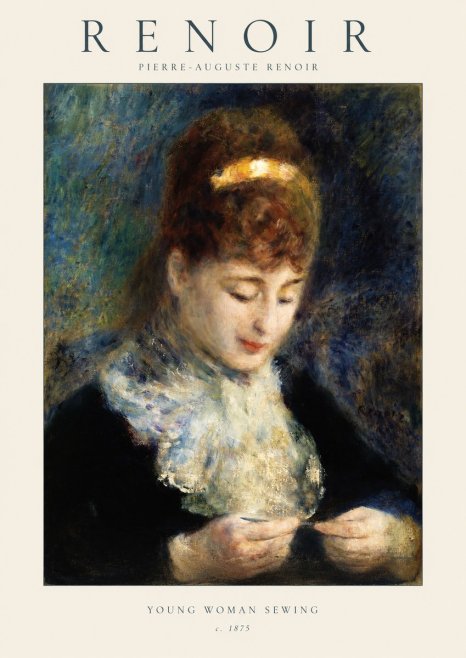 Renoir Young Woman Sewing II No1 - Juliste