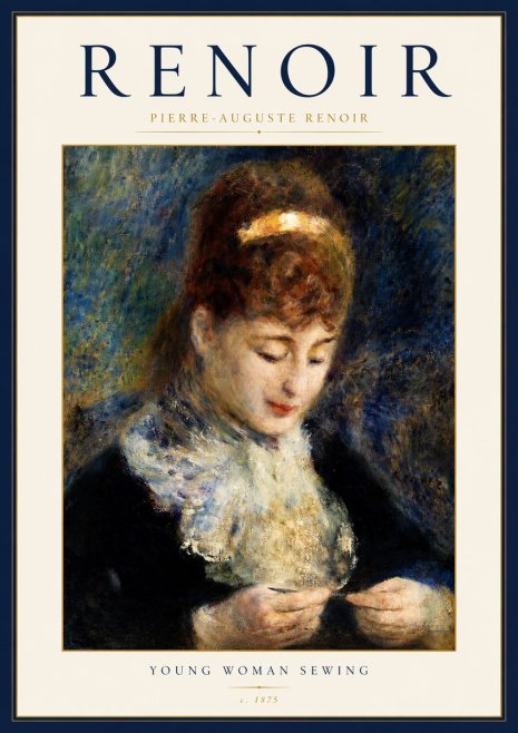 Renoir Young Woman Sewing II No3 - Juliste