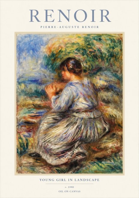 Renoir Young Girl in Landscape No1 - Juliste