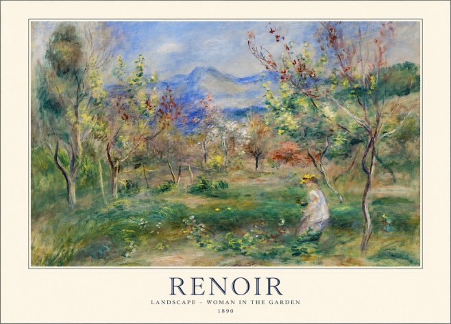Renoir Landscape - Woman in the Garden No1 - Juliste