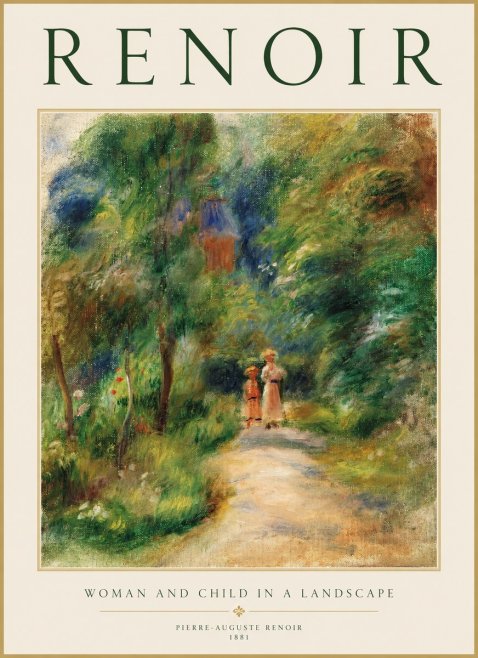 Renoir Woman and Child in a Landscape II No1 - Juliste