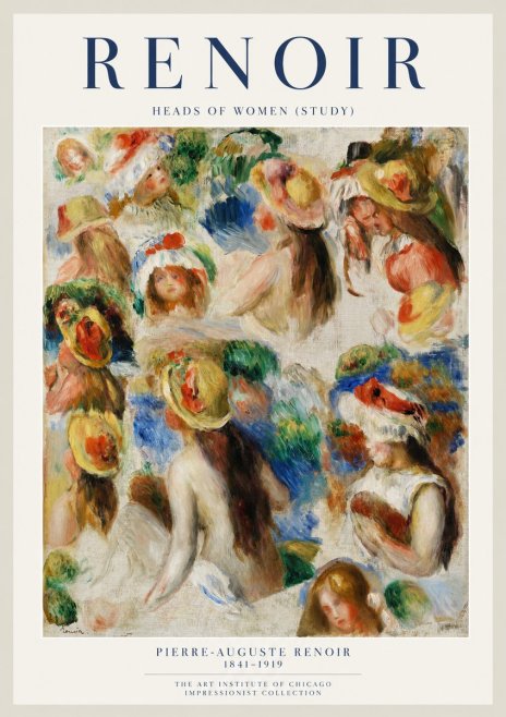 Renoir Heads of Women (Study) No1 - Juliste