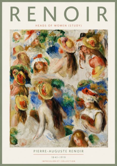 Renoir Heads of Women (Study) No2 - Juliste