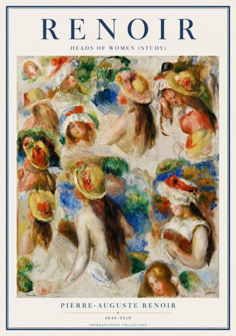 Renoir Heads of Women (Study) No3 - Juliste