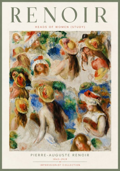 Renoir Heads of Women (Study) No4 - Juliste