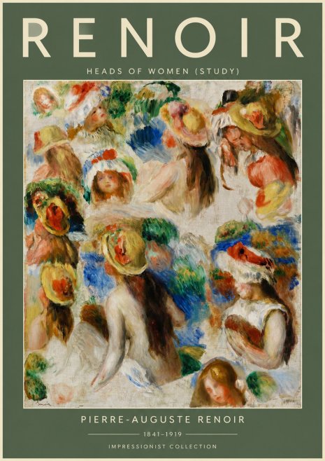 Renoir Heads of Women (Study) No5 - Juliste