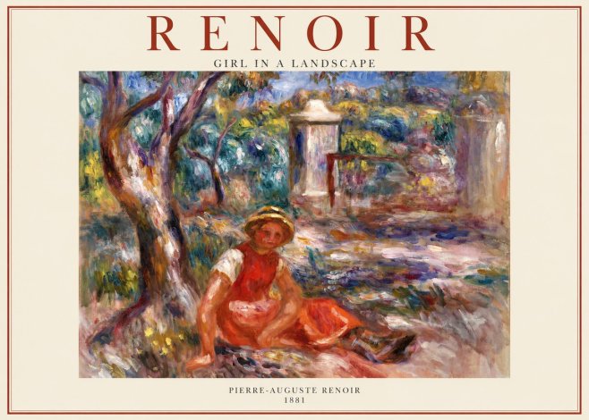 Renoir Girl in a Landscape No1 - Juliste