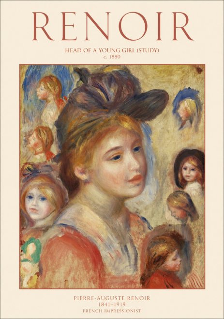 Renoir Head of a Young Girl (Study) No1 - Juliste