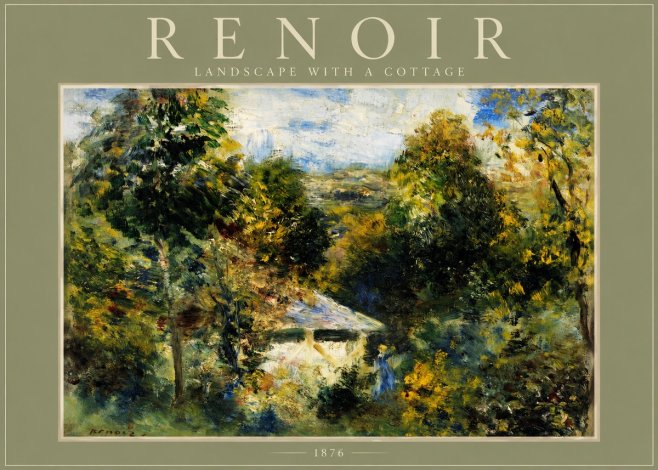 Renoir Landscape with a Cottage No2 - Juliste