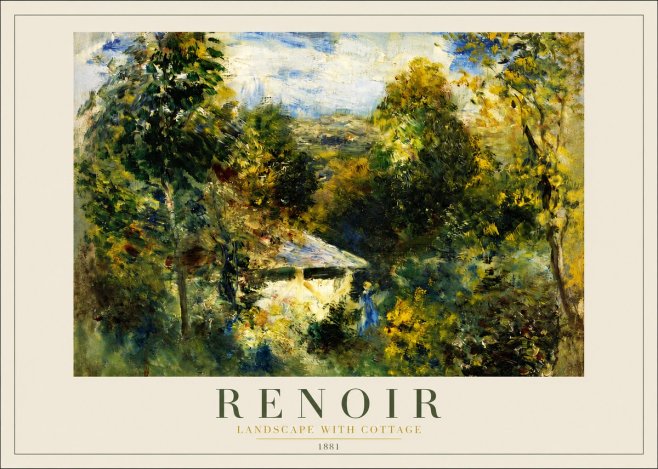 Renoir Landscape with a Cottage No4 - Juliste