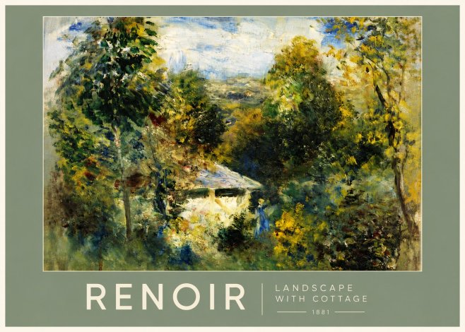 Renoir Landscape with a Cottage No5 - Juliste