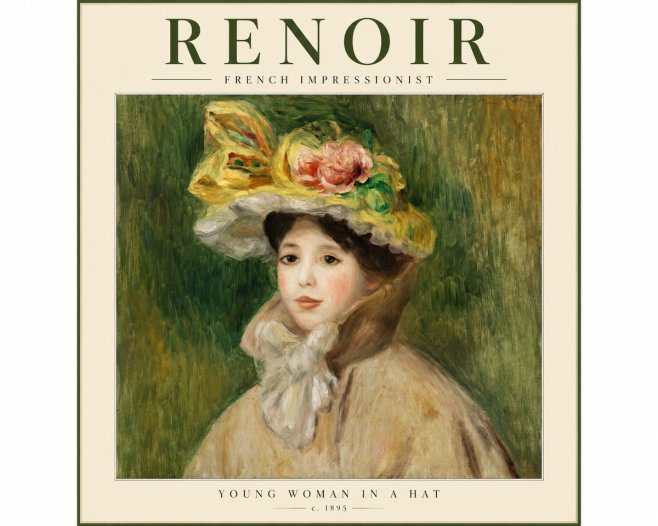Renoir Portrait of a Young Woman in a Hat No3 - Juliste