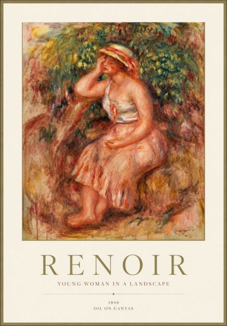Renoir Seated Woman in a Landscape No2 - Juliste