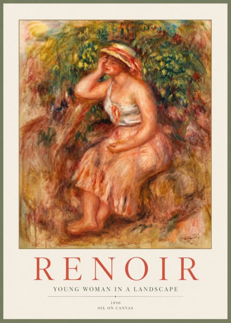 Renoir Seated Woman in a Landscape No3 - Juliste