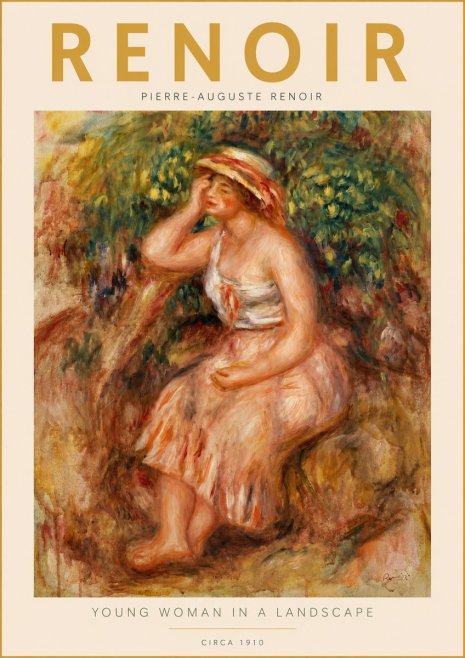 Renoir Seated Woman in a Landscape No5 - Juliste