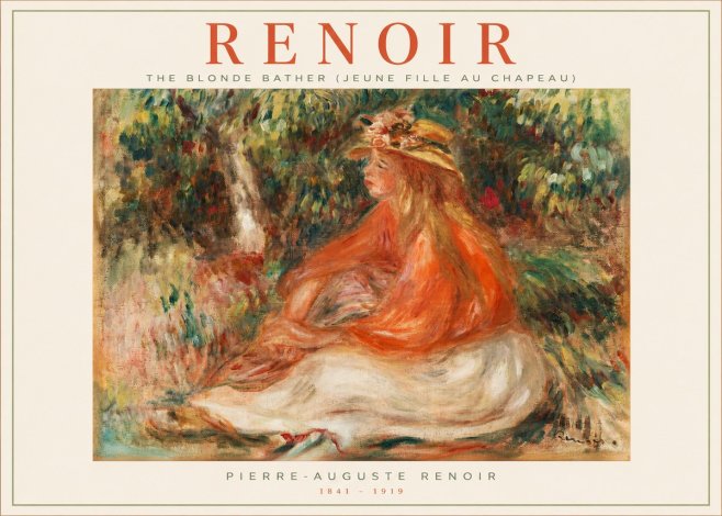 Renoir The Blonde Bather (Jeune Fille Au Chapeau) No2 - Juliste