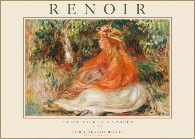 Renoir The Blonde Bather (Jeune Fille Au Chapeau) No3 - Juliste