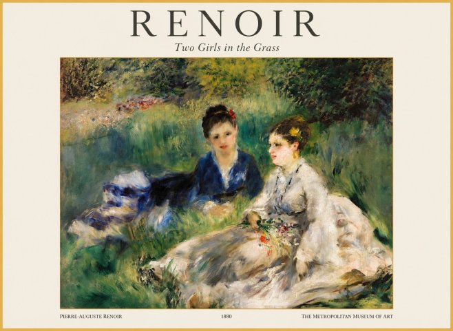 Renoir Two Girls in the Grass No1 - Juliste