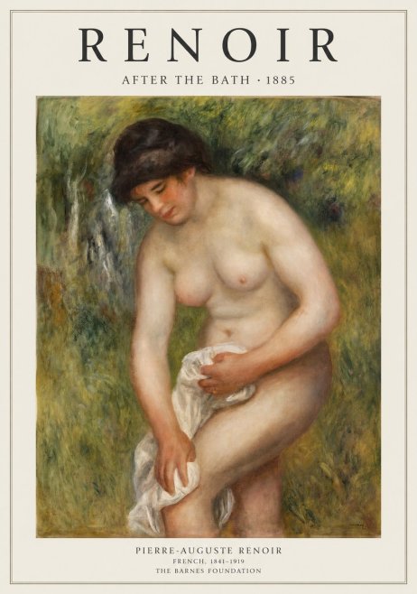 Renoir After the Bath No1 - Juliste