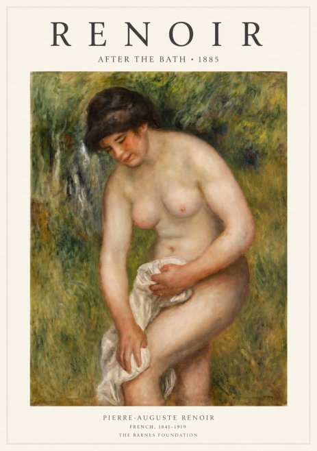 Renoir After the Bath No3 - Juliste