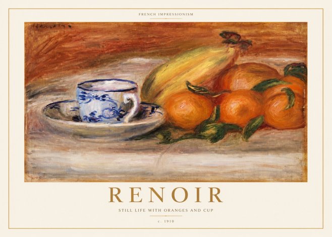 Renoir Still Life with Oranges and Cup No3 - Juliste