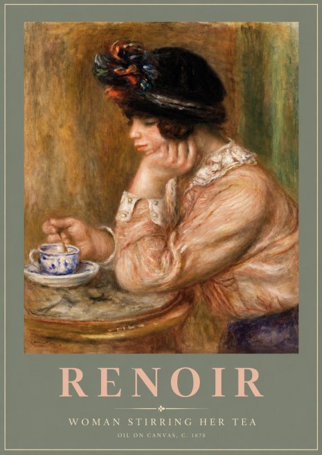 Renoir Woman Stirring a Cup of Tea No2 - Juliste