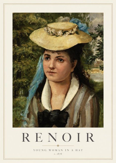 Renoir Young Woman in a Hat No1 - Juliste