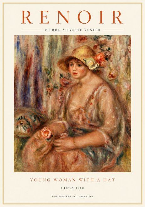 Renoir Young Woman with a Hat No1 - Juliste