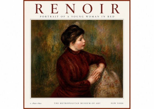 Renoir Young Woman in Red No4 - Juliste