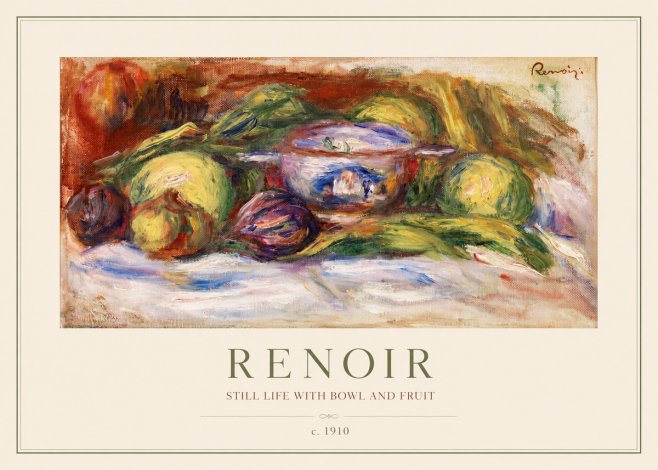 Renoir Still Life with Bowl and Fruit No1 - Juliste