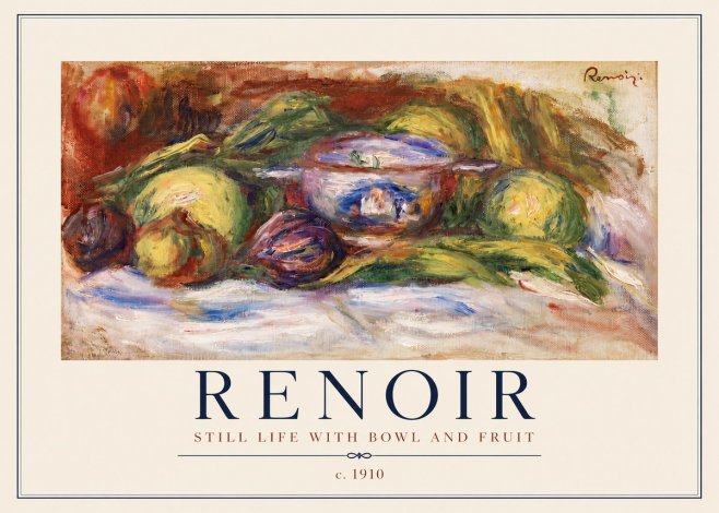 Renoir Still Life with Bowl and Fruit No2 - Juliste