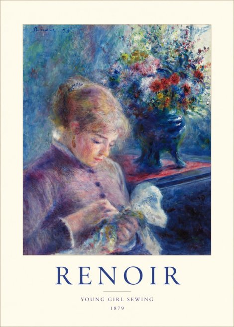 Renoir Young Girl Sewing No1 - Juliste