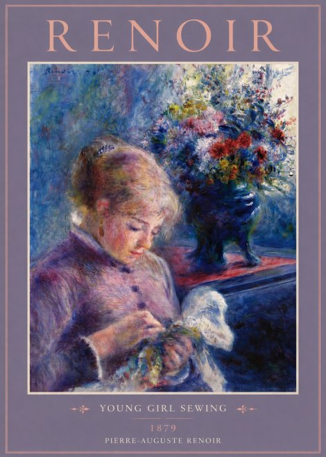 Renoir Young Girl Sewing No4 - Juliste