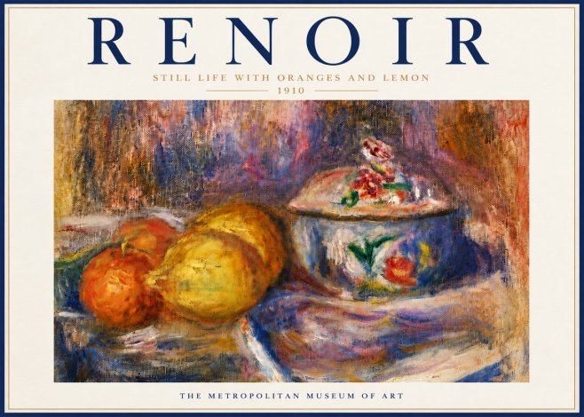 Renoir Still Life with Oranges and Lemon No6 - Juliste