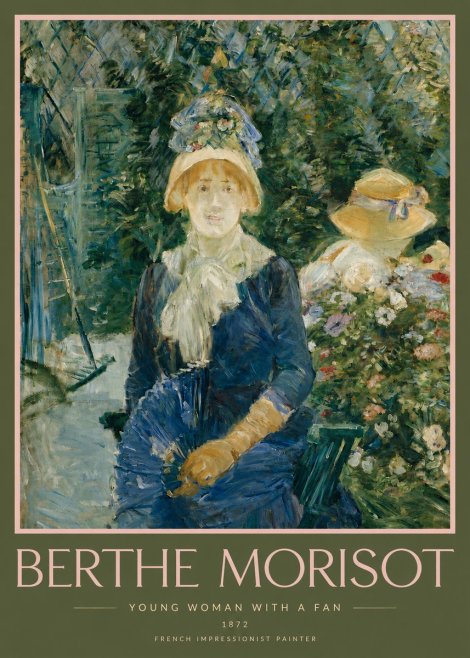 Berthe Morisot Young Woman with a Fan I No2 - Juliste