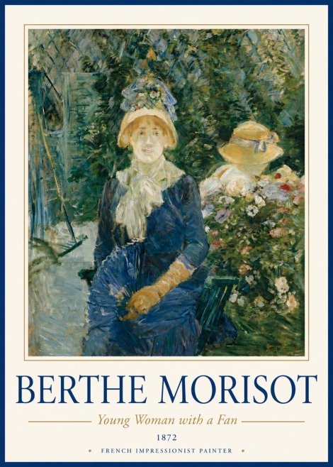 Berthe Morisot Young Woman with a Fan I No3 - Juliste