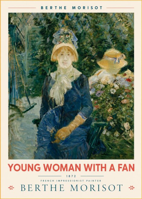 Berthe Morisot Young Woman with a Fan I No6 - Juliste