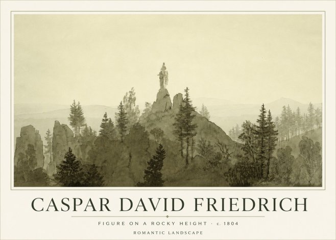 Caspar David Friedrich Figure on a Rocky Height No3 - Juliste