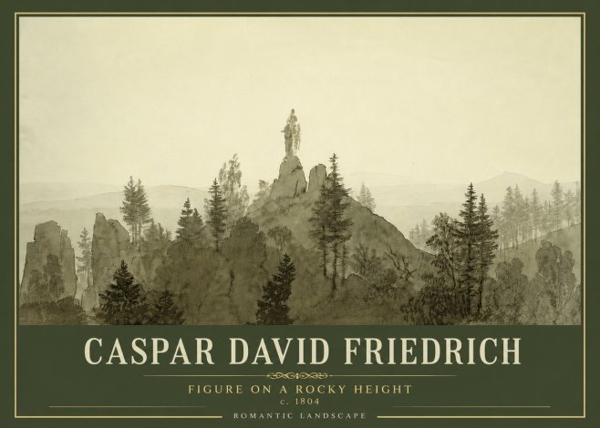 Caspar David Friedrich Figure on a Rocky Height No4 - Juliste